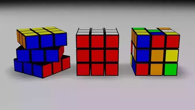 Rubiks Cube 3D model Low-poly
