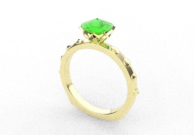 Ring 14 mm size with stons 3D print model