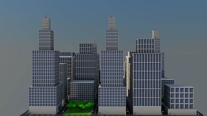 Low Poly Citiy city Free low-poly 3D model