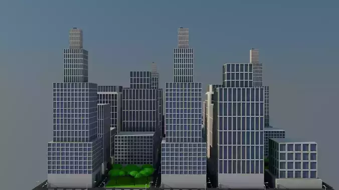 Low Poly Citiy city Free low-poly 3D model
