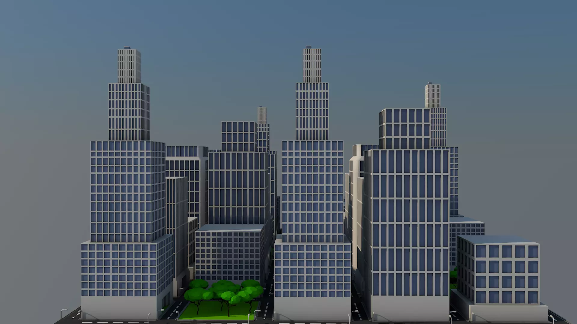 Low Poly Citiy city Free low-poly 3D model_0