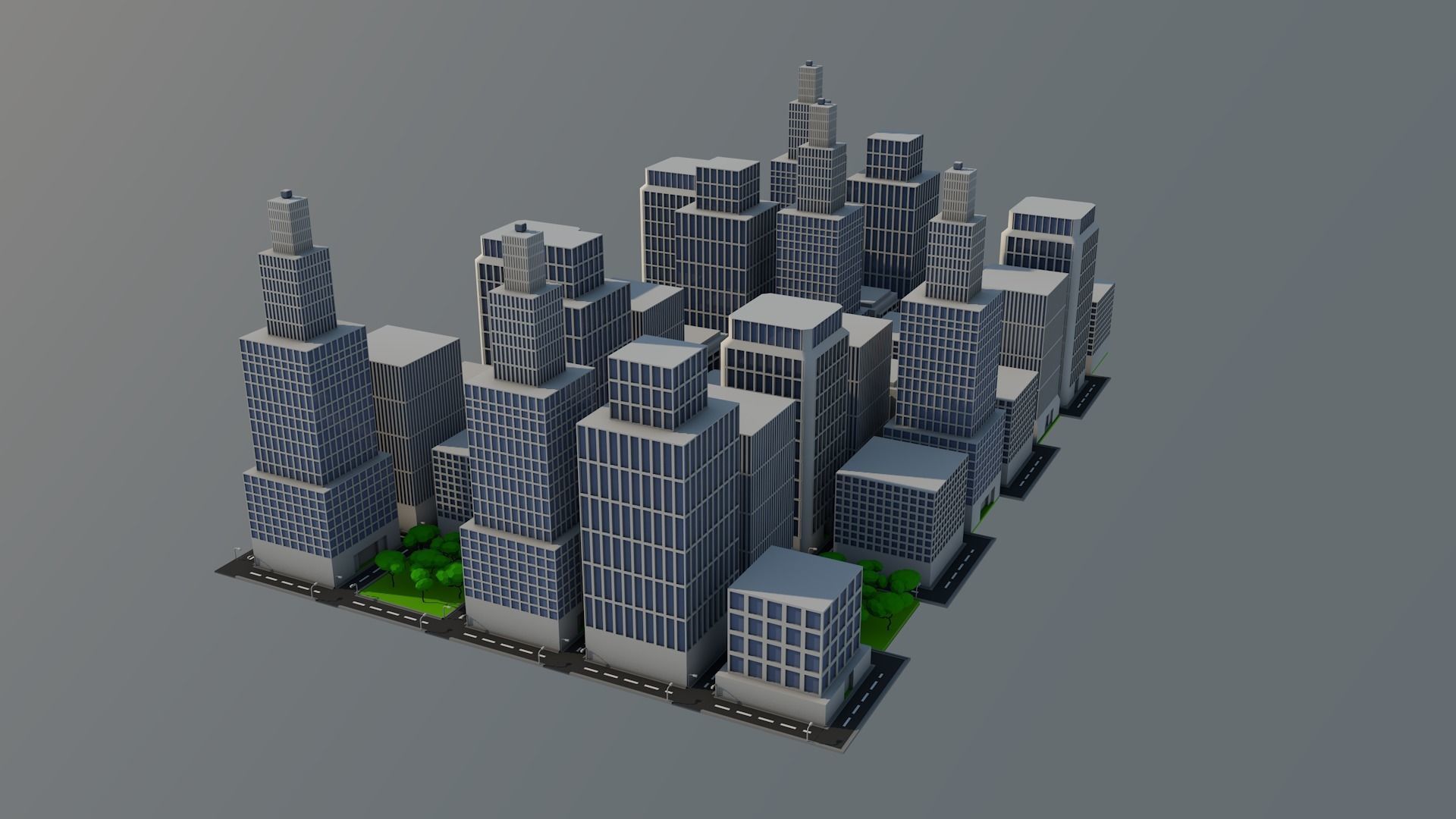 Low Poly Citiy city Free low-poly 3D model_2