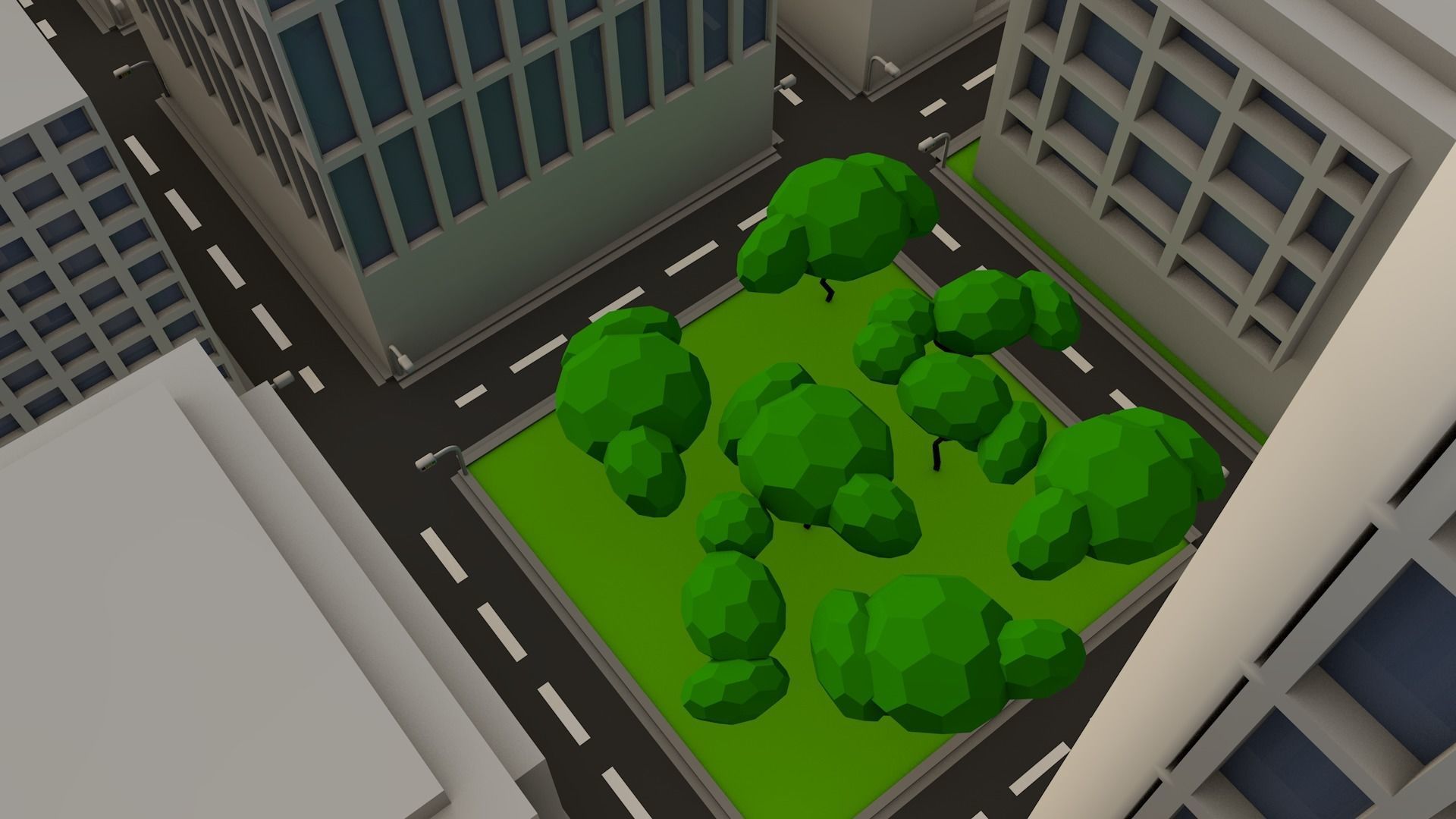 Low Poly Citiy city Free low-poly 3D model_6