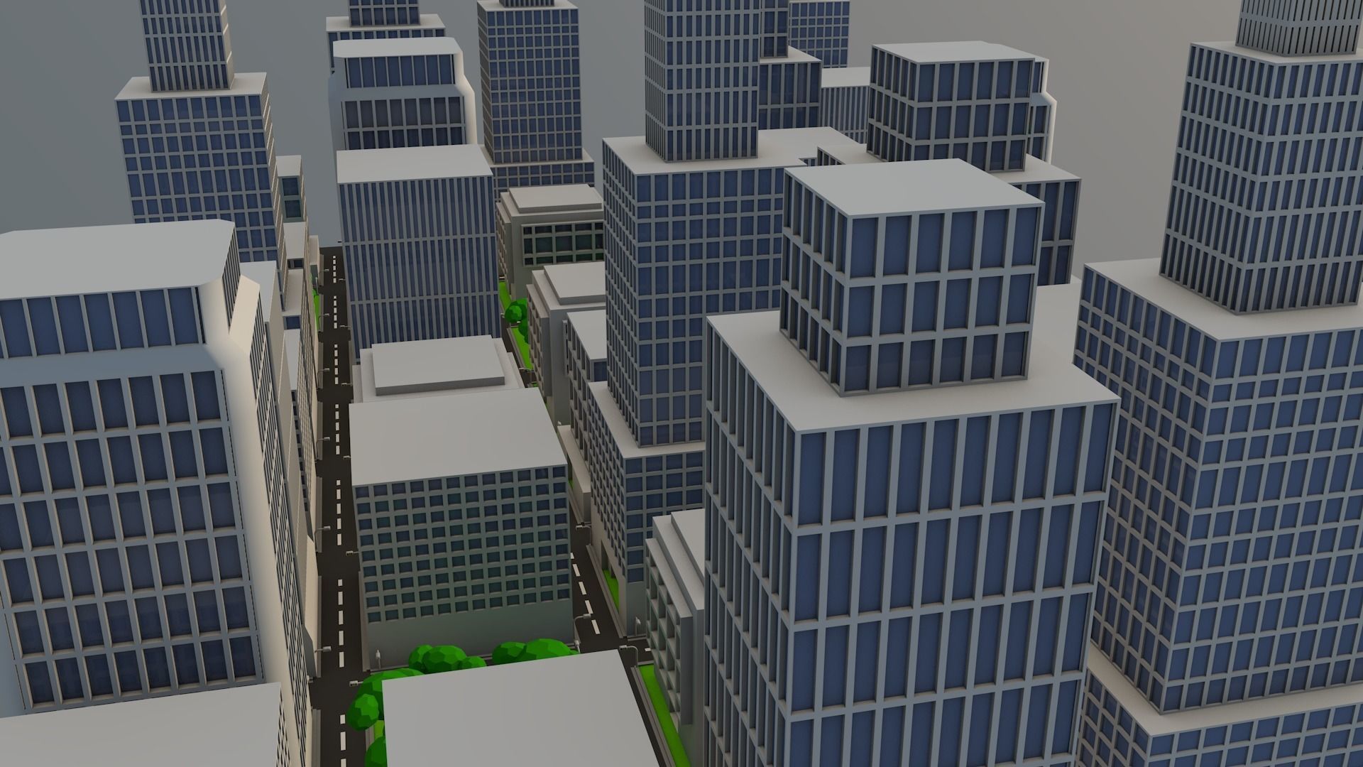 Low Poly Citiy city Free low-poly 3D model_3