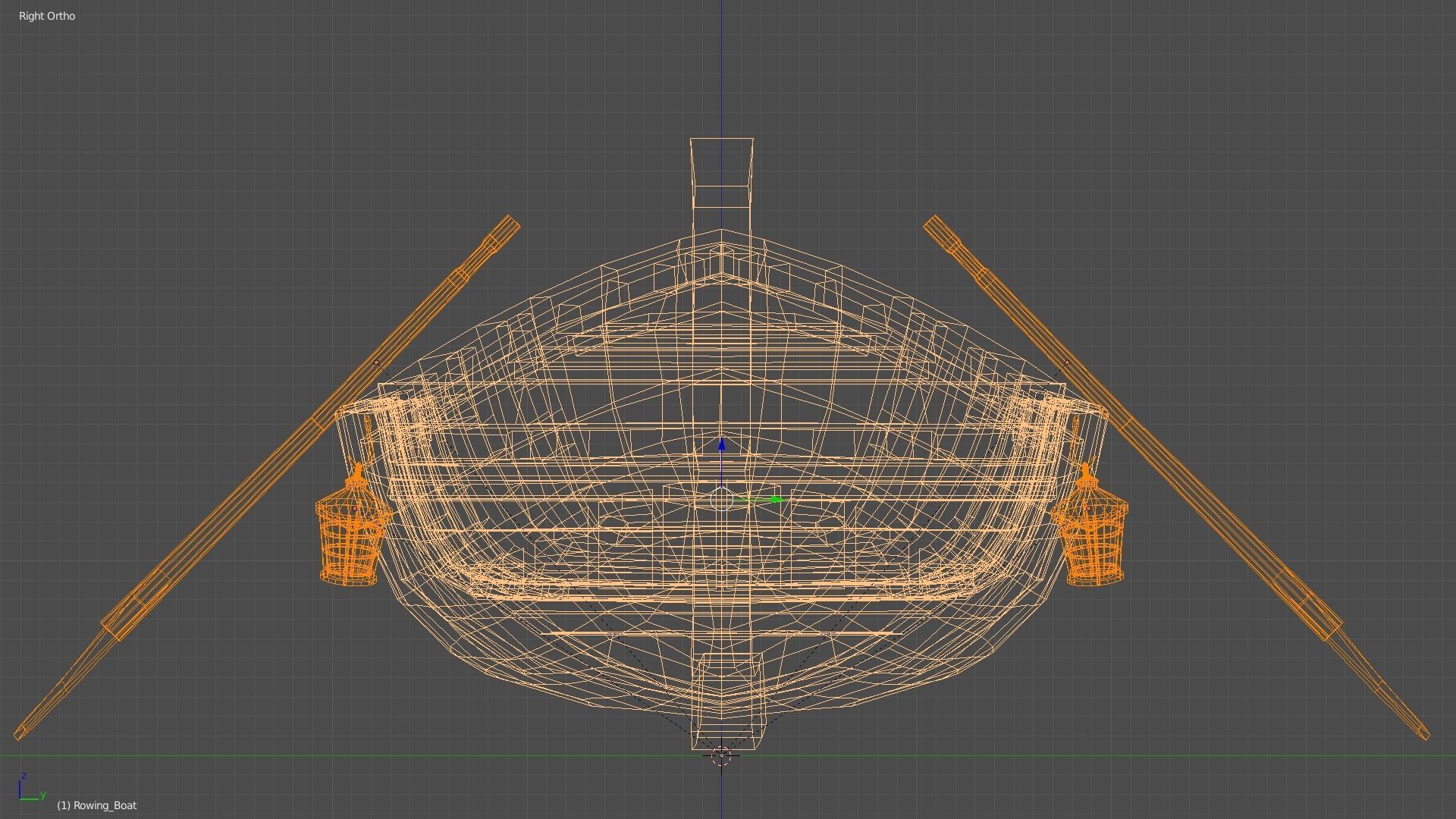 Rowing Boat Hand-Painted Low-poly 3D model_6