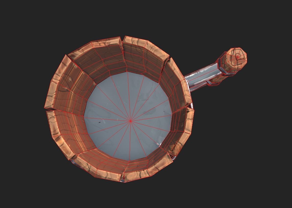 Low-Ploy  Stylized Wooden Mug Low-poly 3D model_13