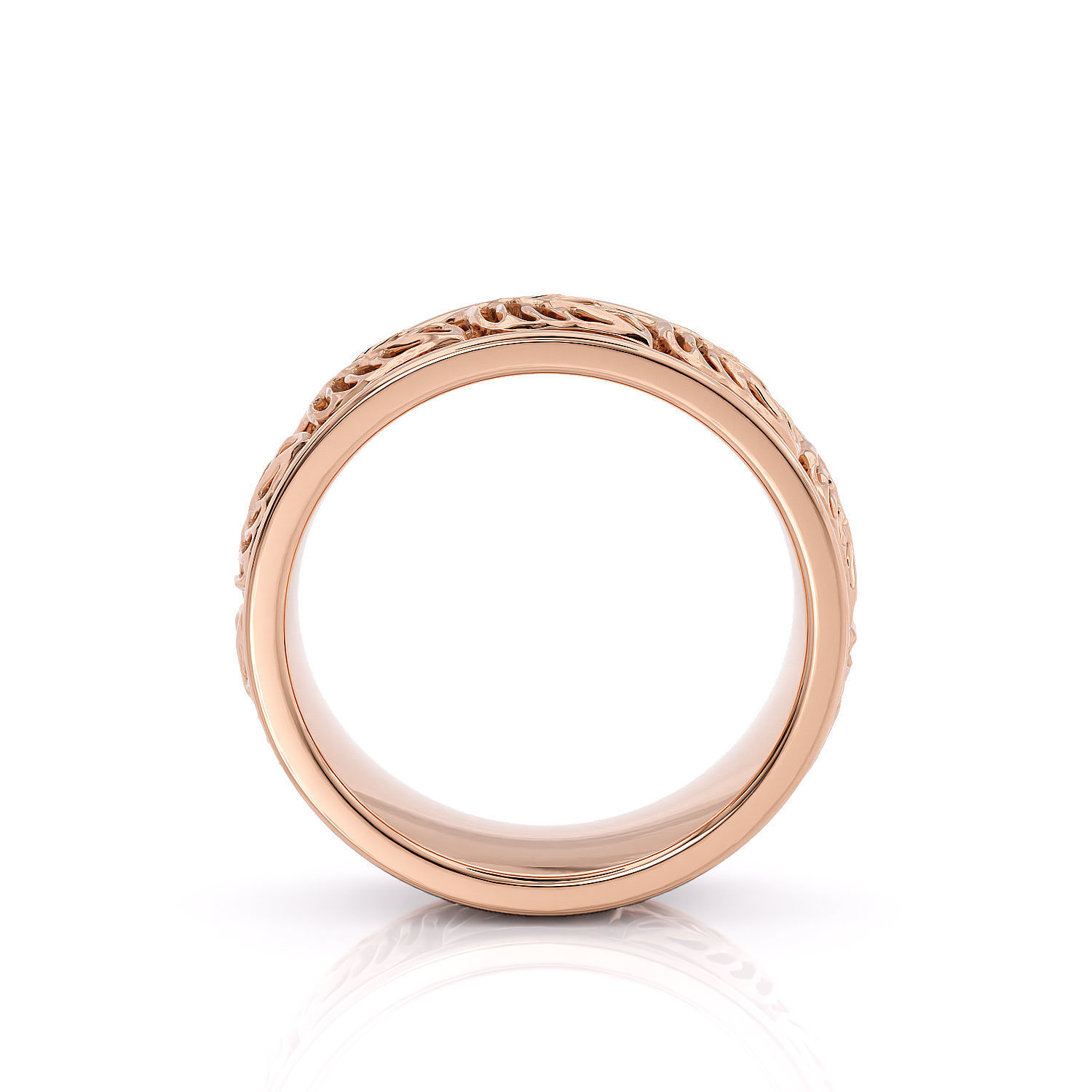 R 0154 Ring tree leaves natura 3D print model_8