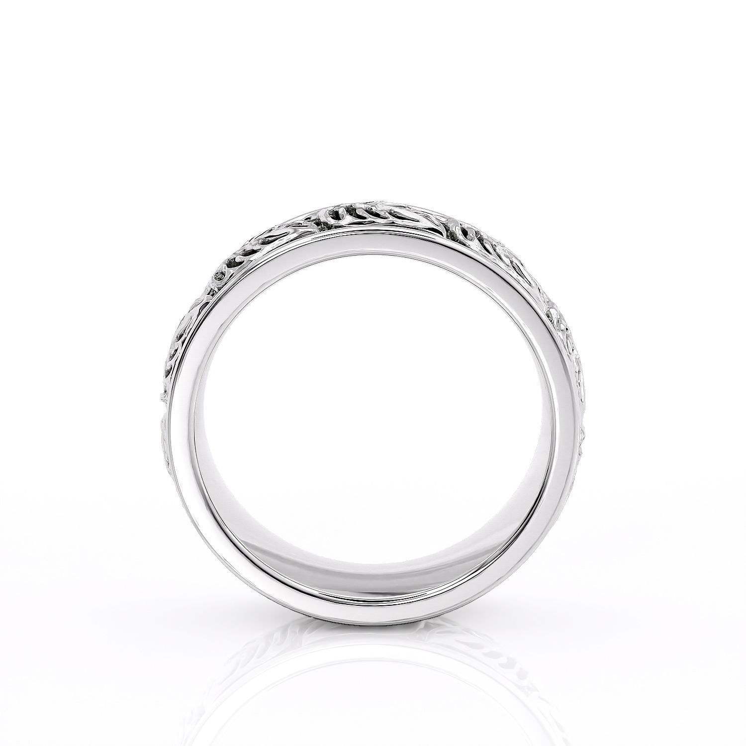 R 0154 Ring tree leaves natura 3D print model_9