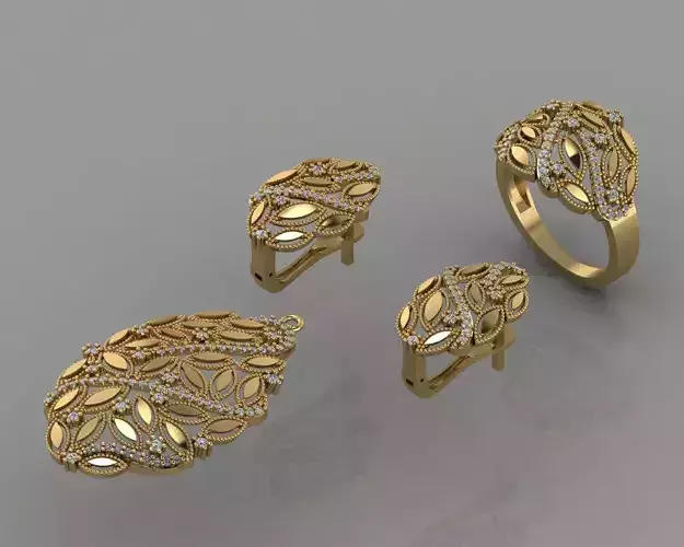 GC GOLD M0054- Diamond gold set