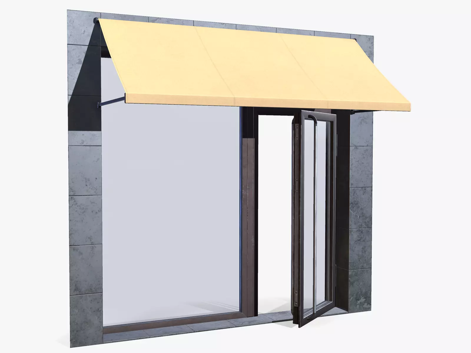 Shop Entrance with Marquis lowpoly Low-poly 3D model