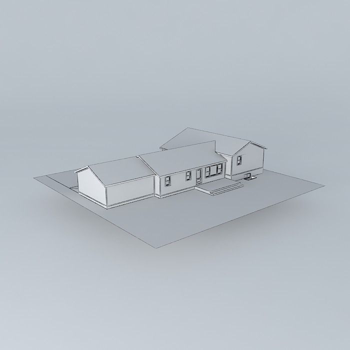 Split house Free 3D model_4