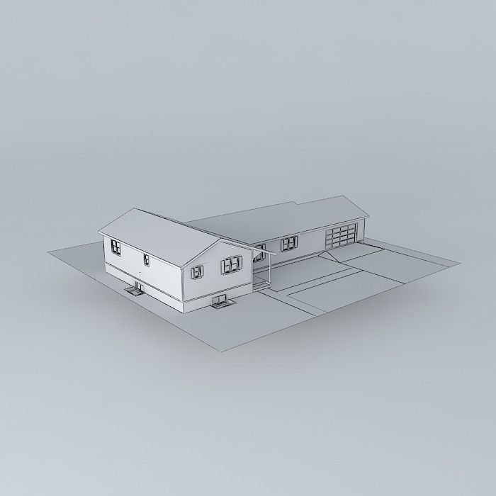 Split house Free 3D model_3
