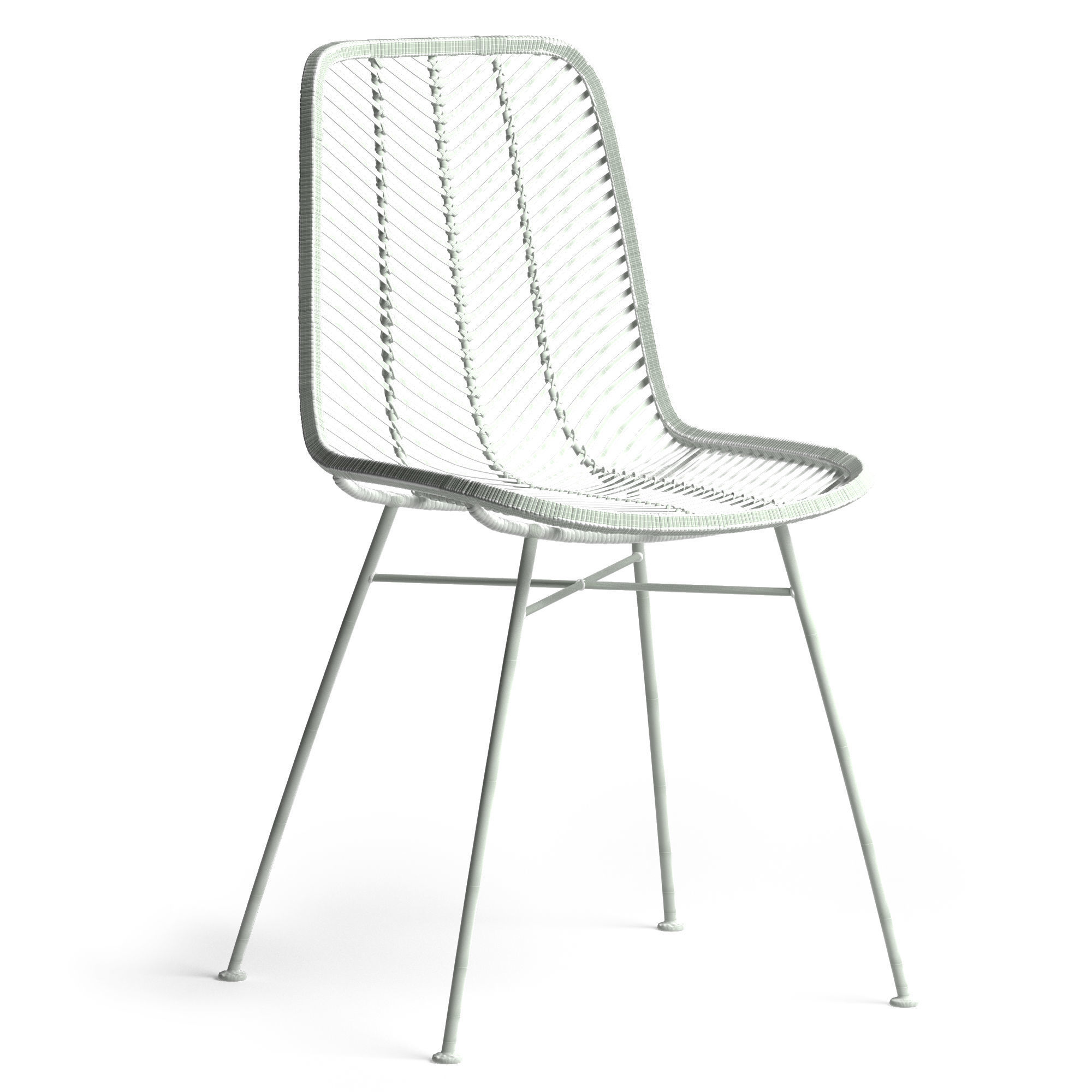 Rattan chair Lena - Bloomingville 3D model_1