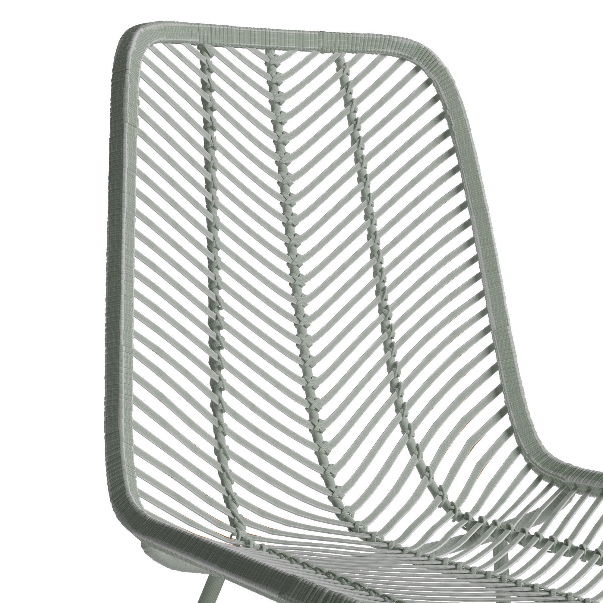 Rattan chair Lena - Bloomingville 3D model_3