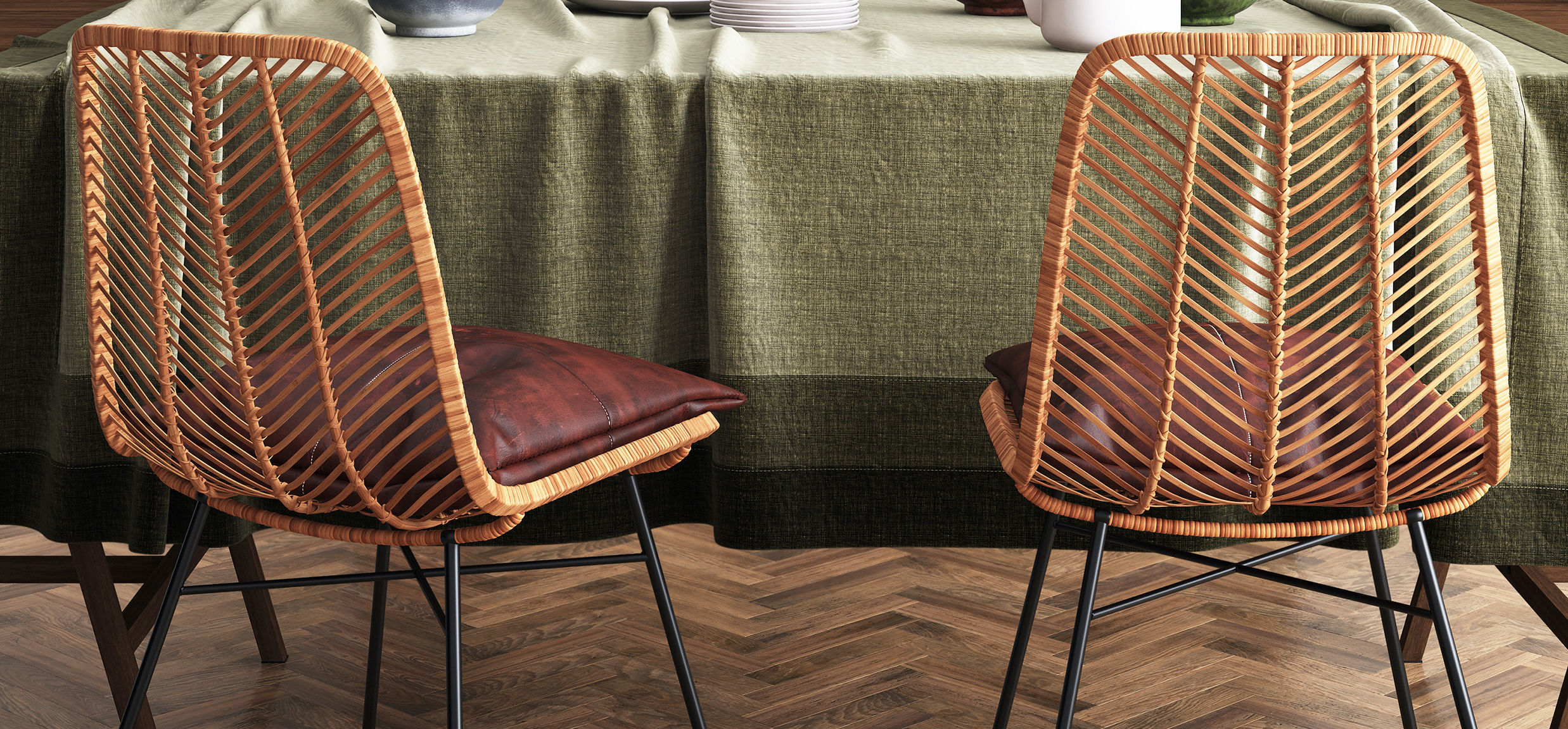 Rattan chair Lena - Bloomingville 3D model_4