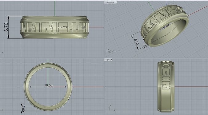 Rammstein ring 3D print model