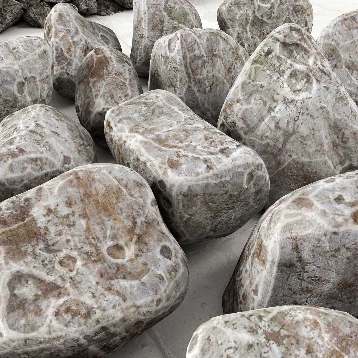Rock stone granite  3D model_3
