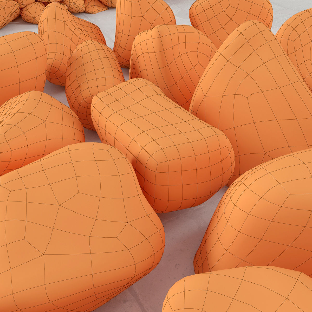 Rock stone granite  3D model_9