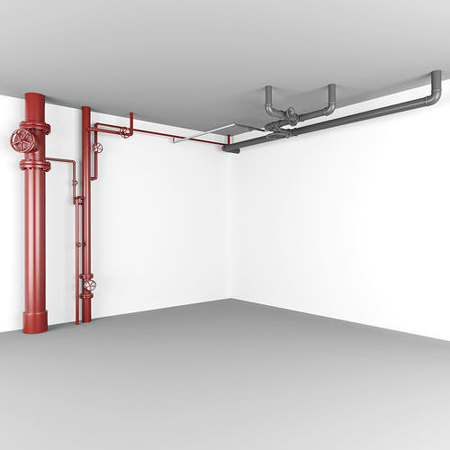Water Pipes Low-poly 3D model