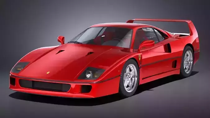 LowPoly Ferrari F40 1987 Low-poly 3D model