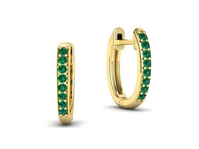 Hoop Earrings Diamond earrings 3dmodel 3D print model_6