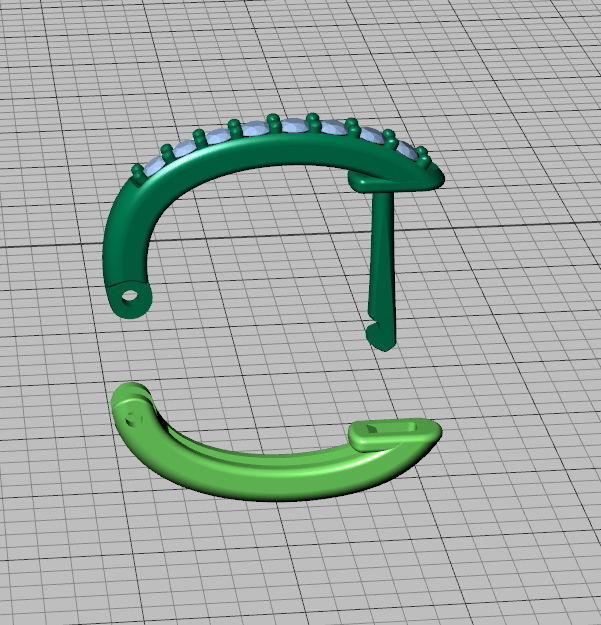 Hoop Earrings Diamond earrings 3dmodel 3D print model_10