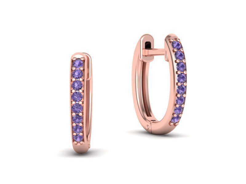 Hoop Earrings Diamond earrings 3dmodel 3D print model_5