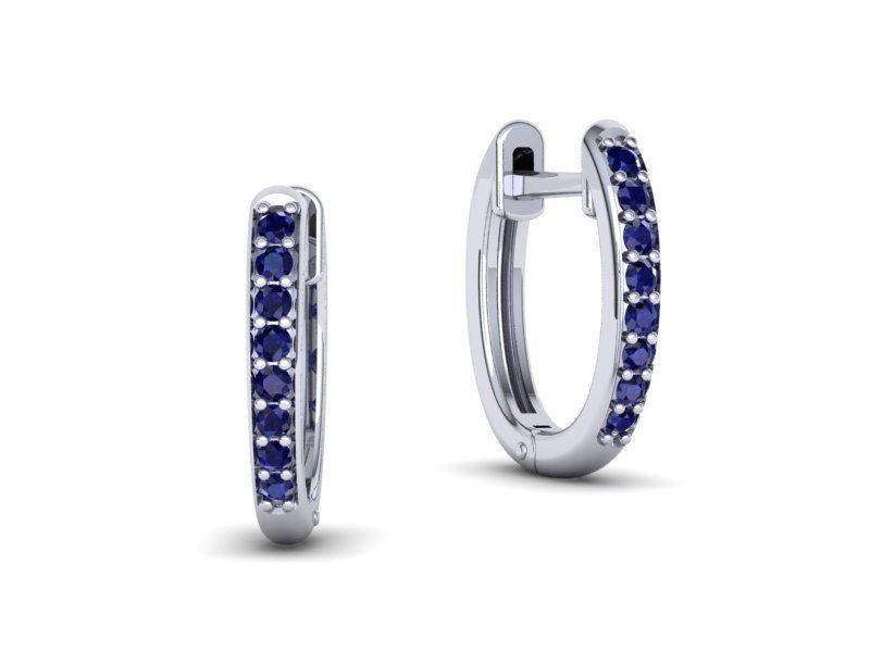 Hoop Earrings Diamond earrings 3dmodel 3D print model_4