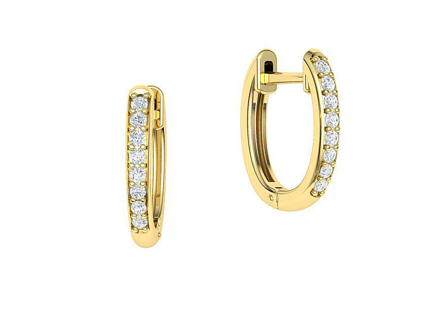 Hoop Earrings Diamond earrings 3dmodel 3D print model_9