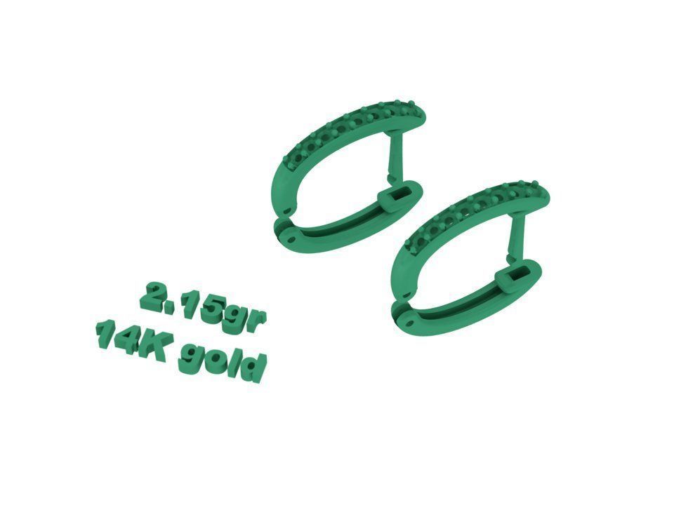 Hoop Earrings Diamond earrings 3dmodel 3D print model_11