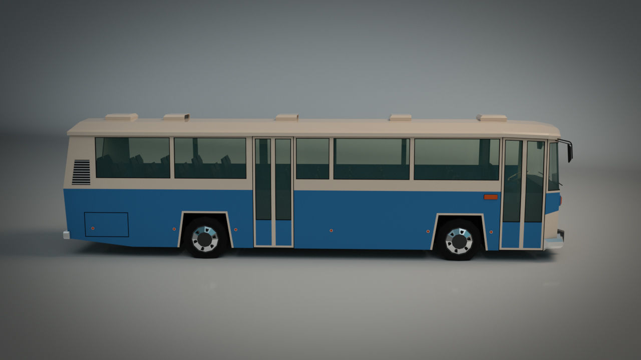 Low Poly City Bus 03 Low-poly 3D model_7