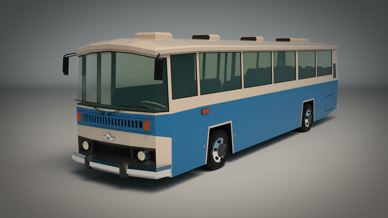 Low Poly City Bus 03 Low-poly 3D model_2