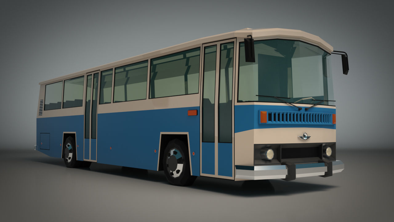 Low Poly City Bus 03 Low-poly 3D model_6