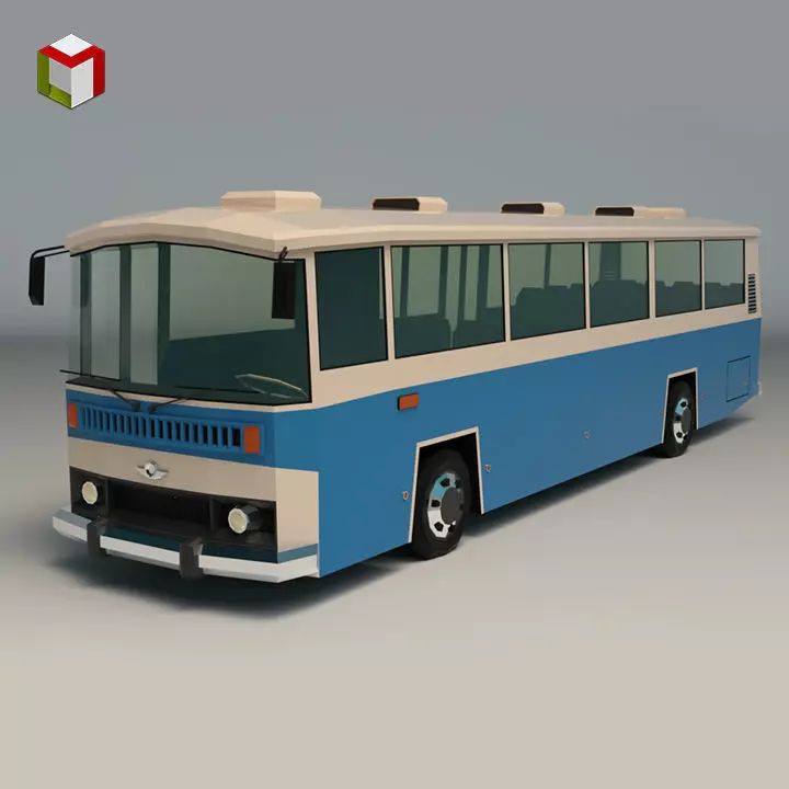 Low Poly City Bus 03 Low-poly 3D model_0