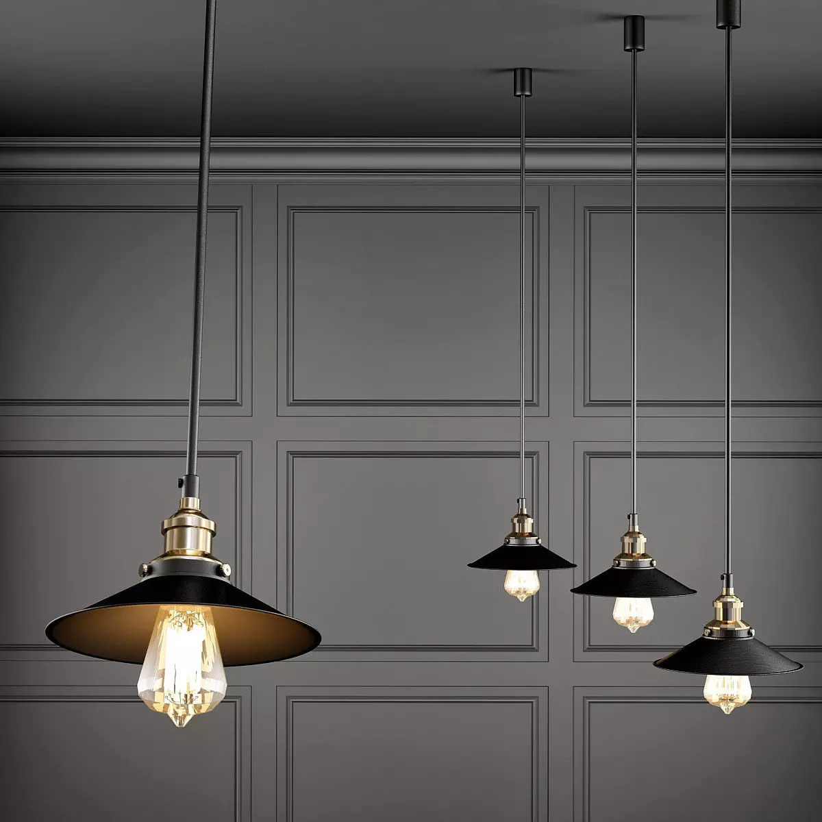 Loft Cone Pendant 22 3D model