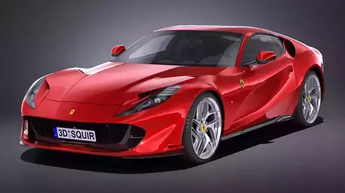 LowPoly Ferrari 812 Superfast 2018 Low-poly 3D model