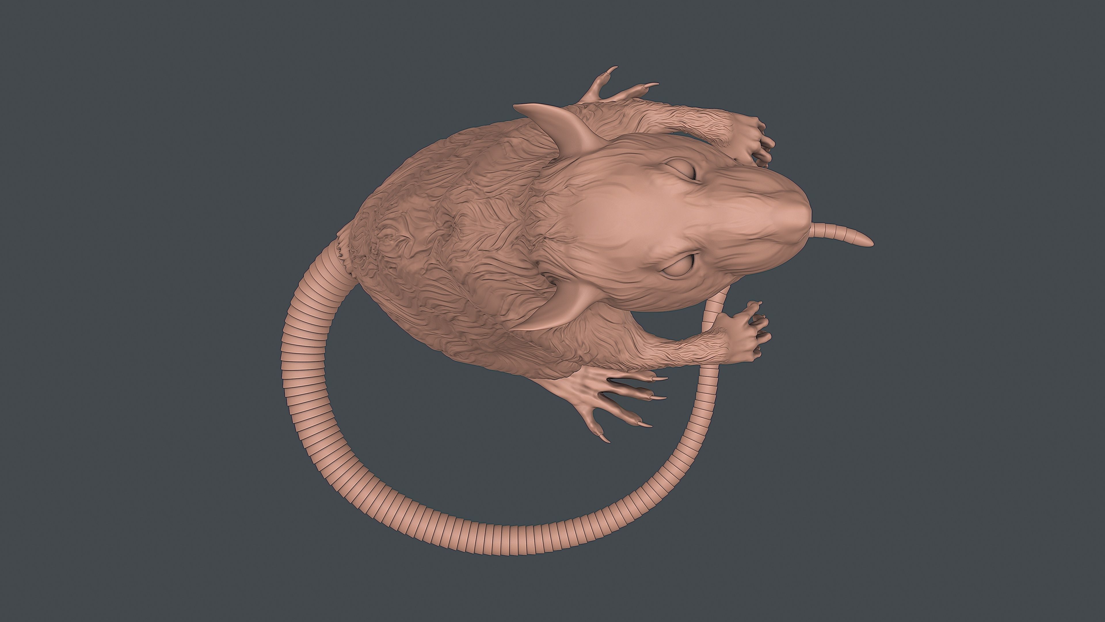 Rat sculpture 3D print model_10