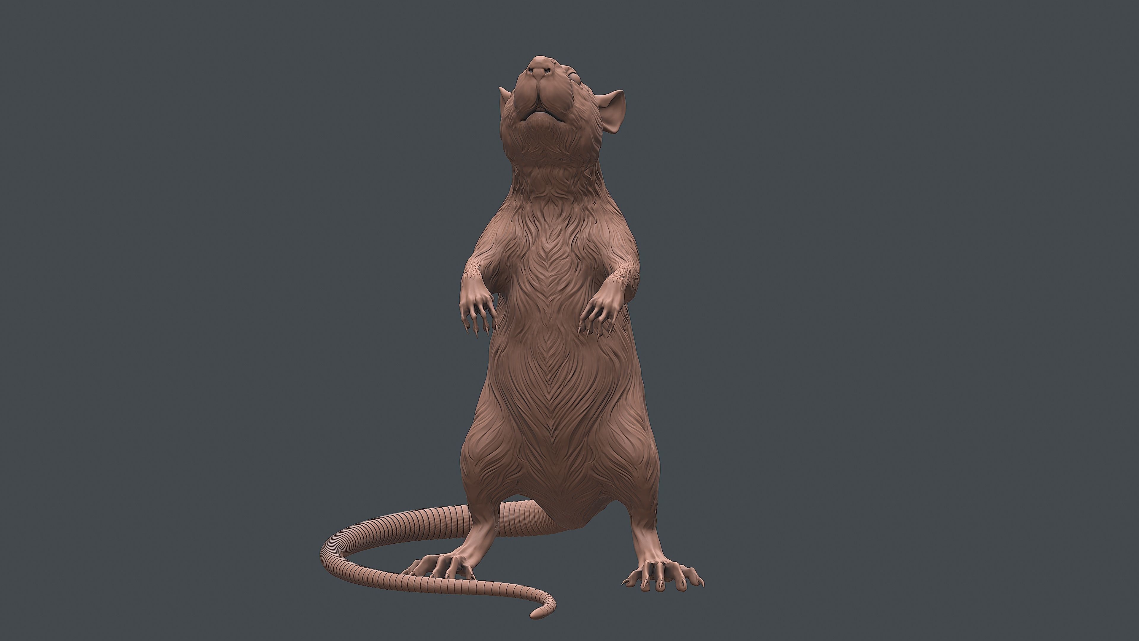 Rat sculpture 3D print model_2