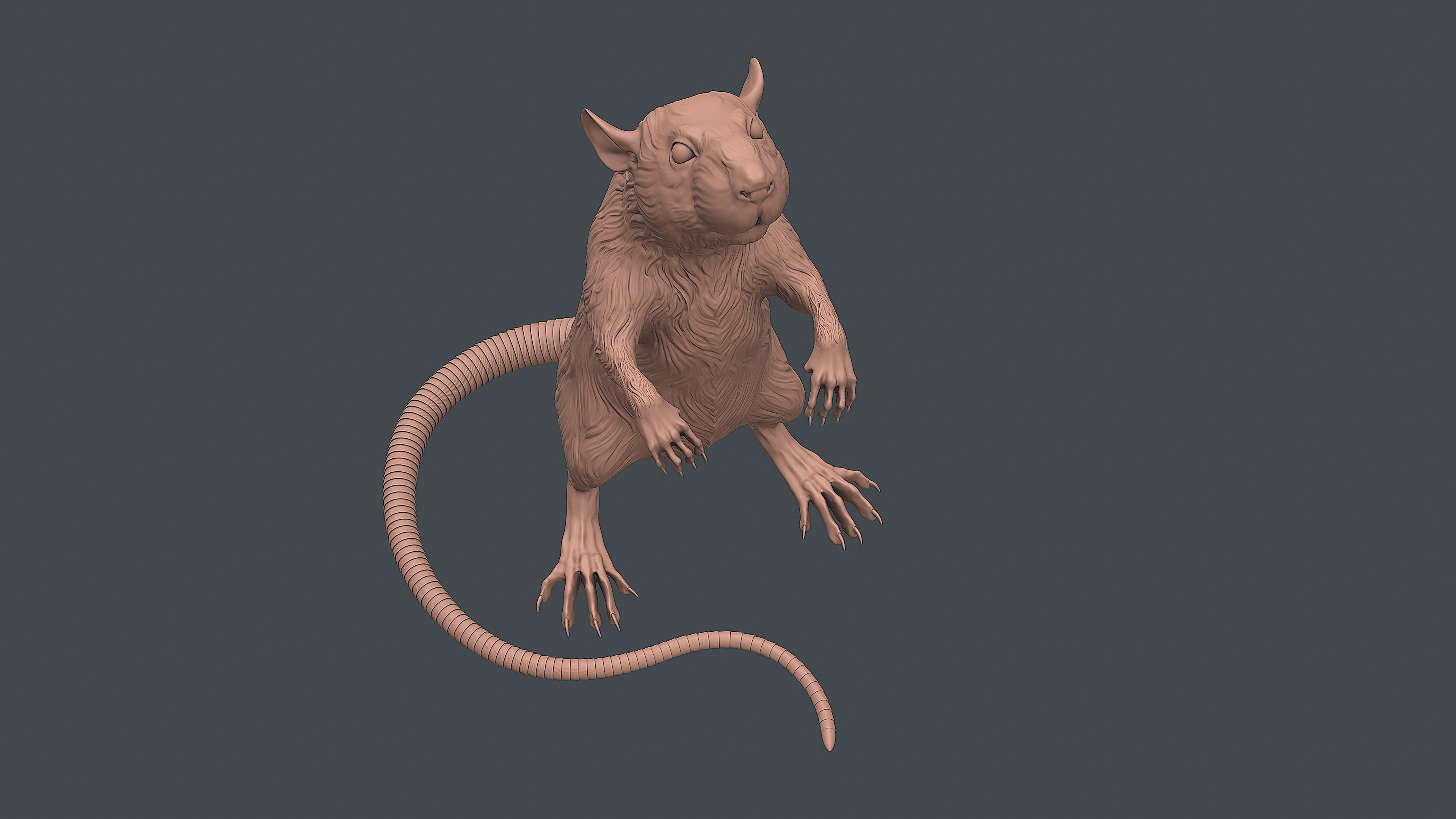 Rat sculpture 3D print model_9