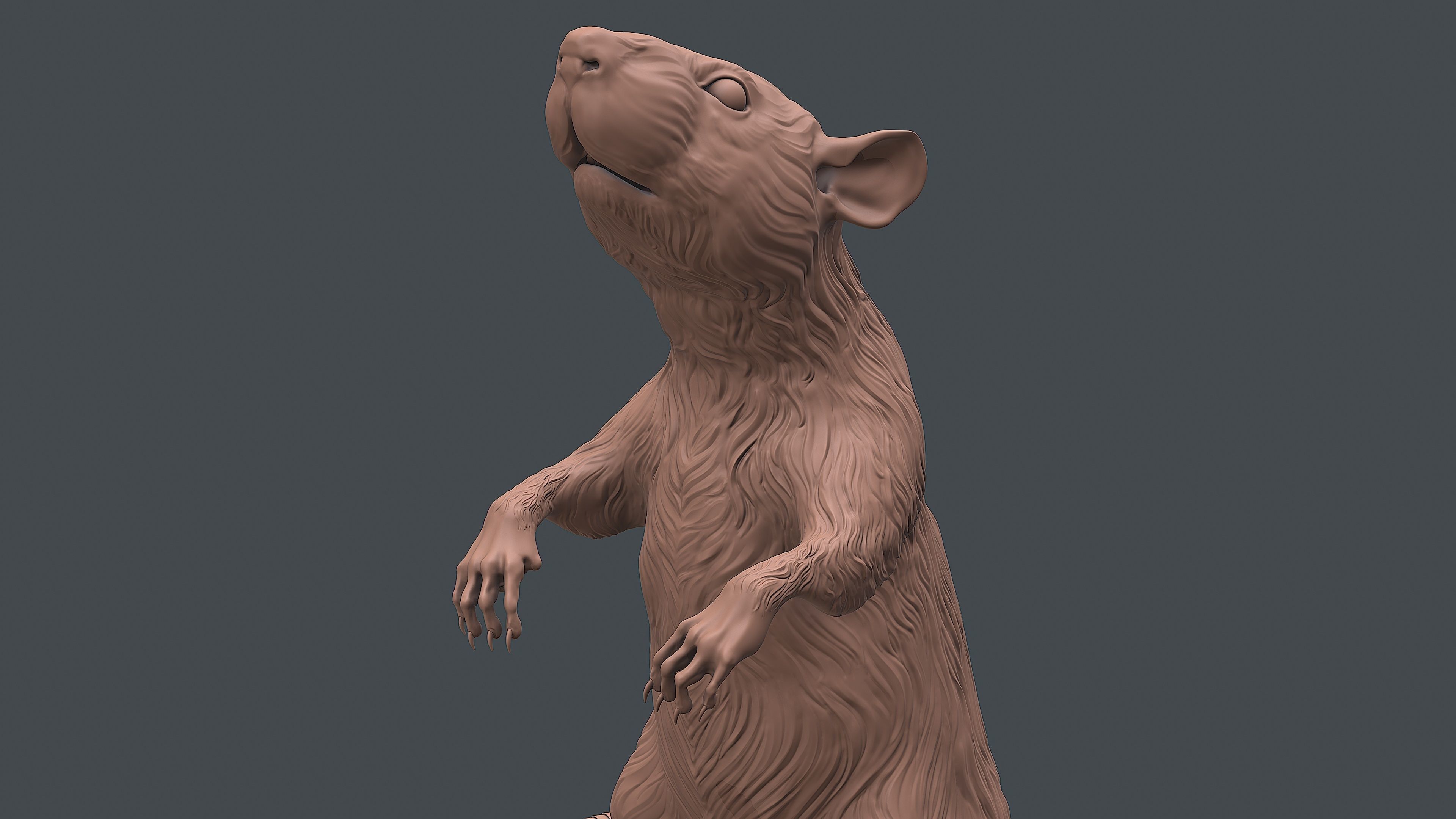 Rat sculpture 3D print model_12