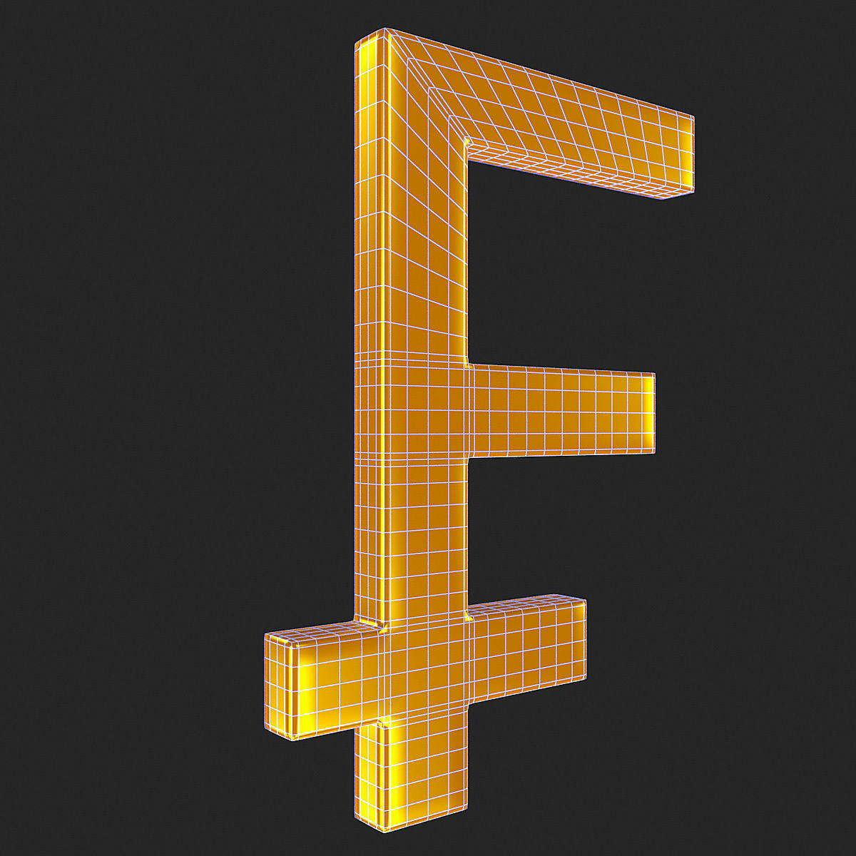 Currency Symbol 3D Model Set Low-poly 3D model_12