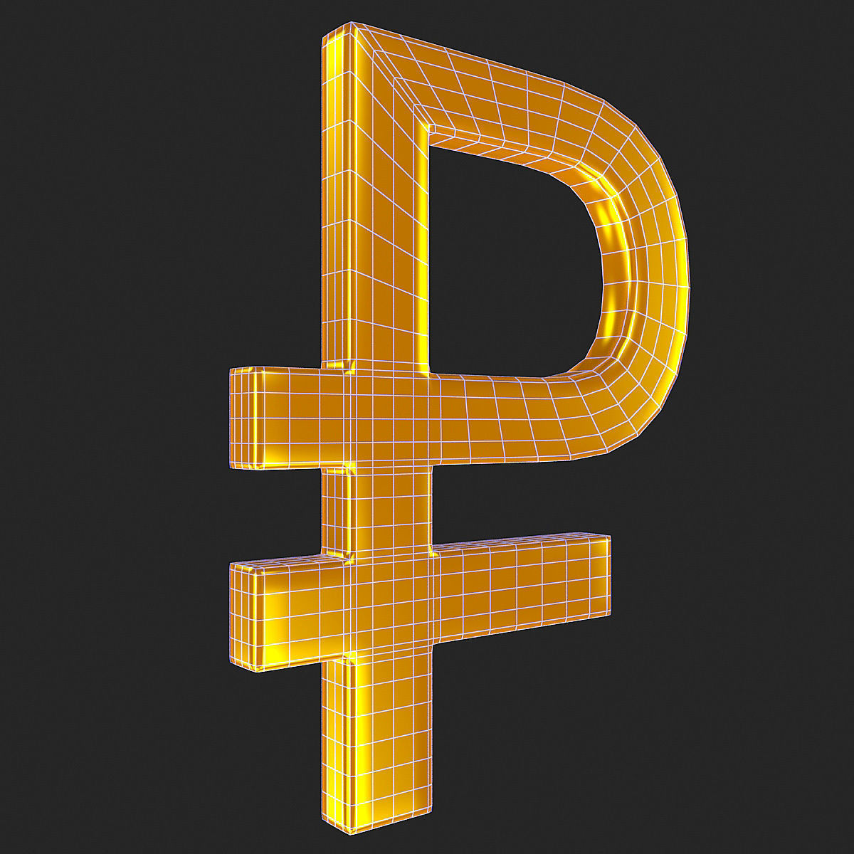 Currency Symbol 3D Model Set Low-poly 3D model_21