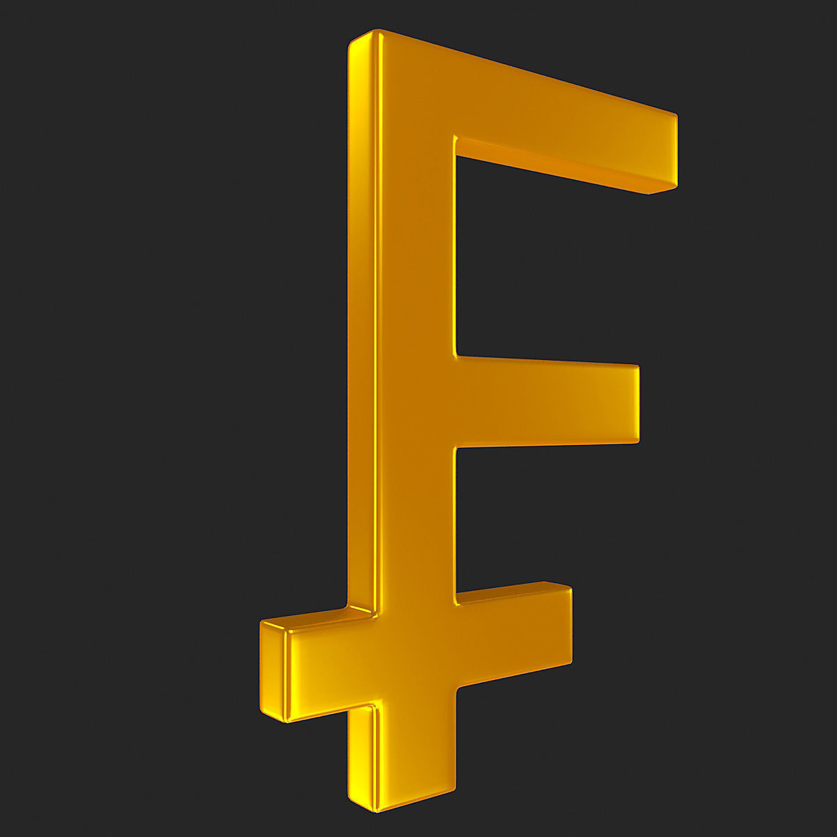 Currency Symbol 3D Model Set Low-poly 3D model_10