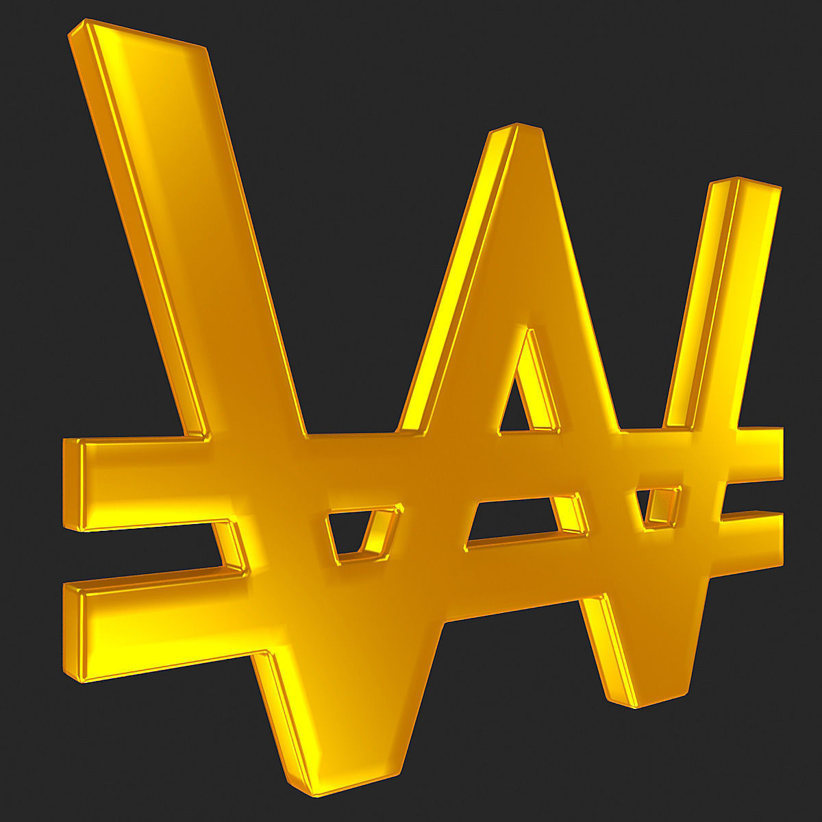 Currency Symbol 3D Model Set Low-poly 3D model_23