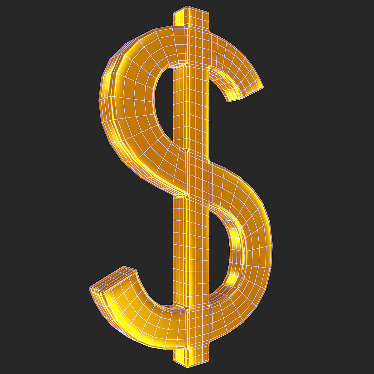 Currency Symbol 3D Model Set Low-poly 3D model_3