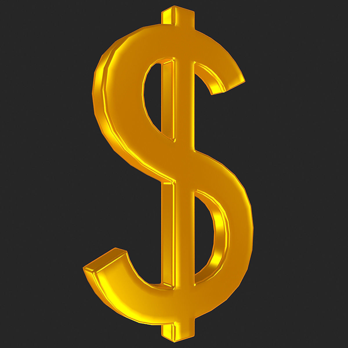 Currency Symbol 3D Model Set Low-poly 3D model_2