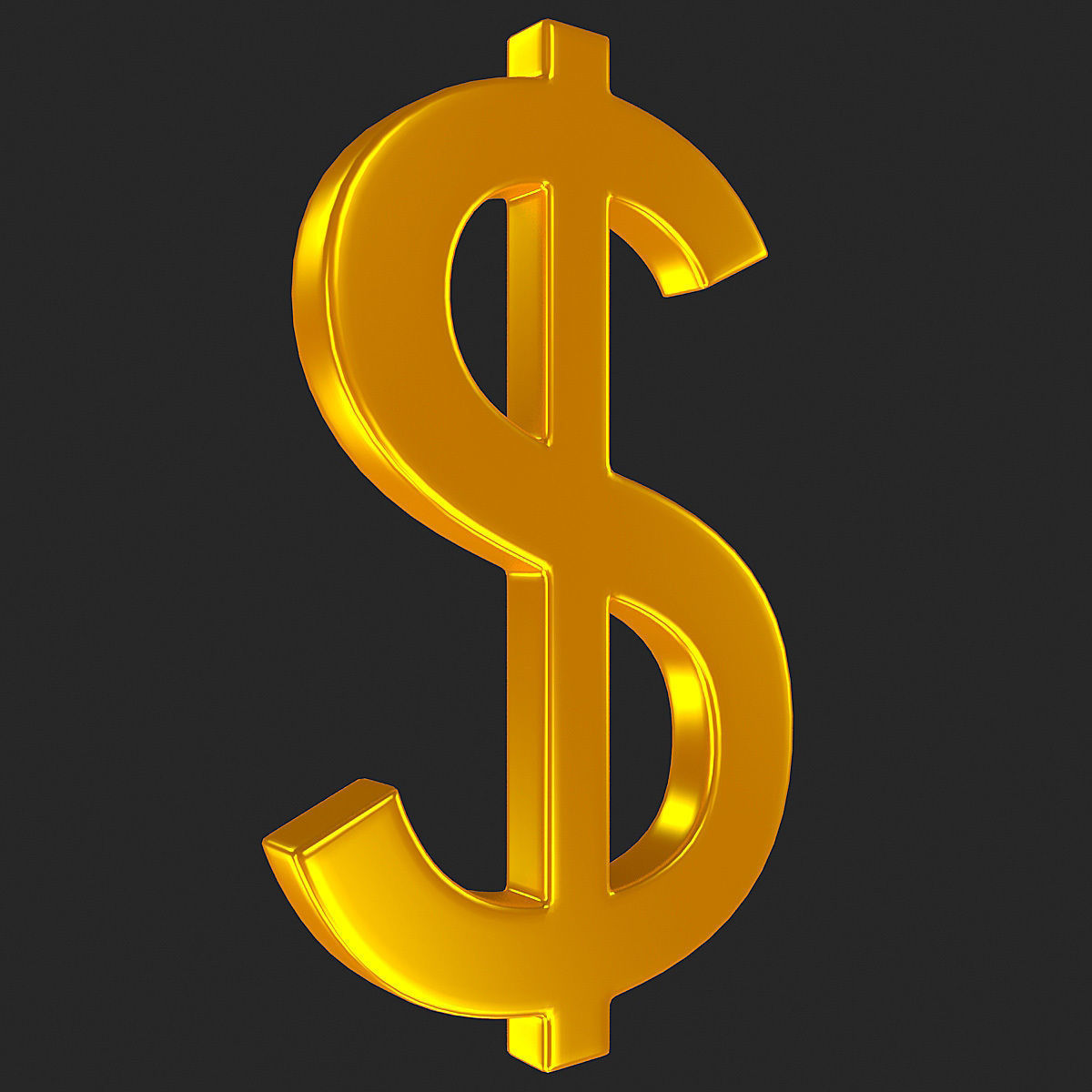Currency Symbol 3D Model Set Low-poly 3D model_1