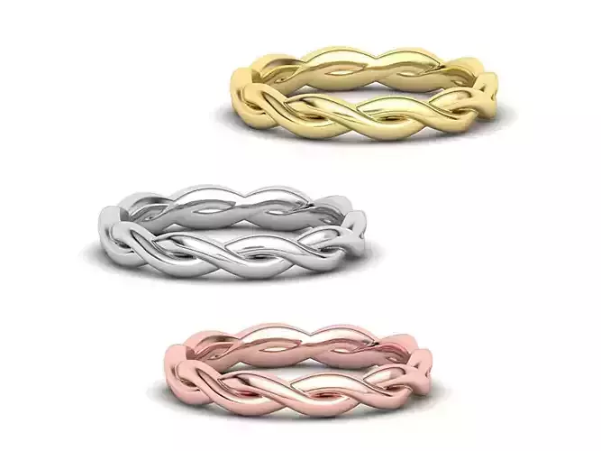 Band Twist Wedding Ring Woven Ring 3dmodel 3D print model
