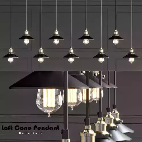 Loft Cone Pendant Reflector 9 Line 3D model