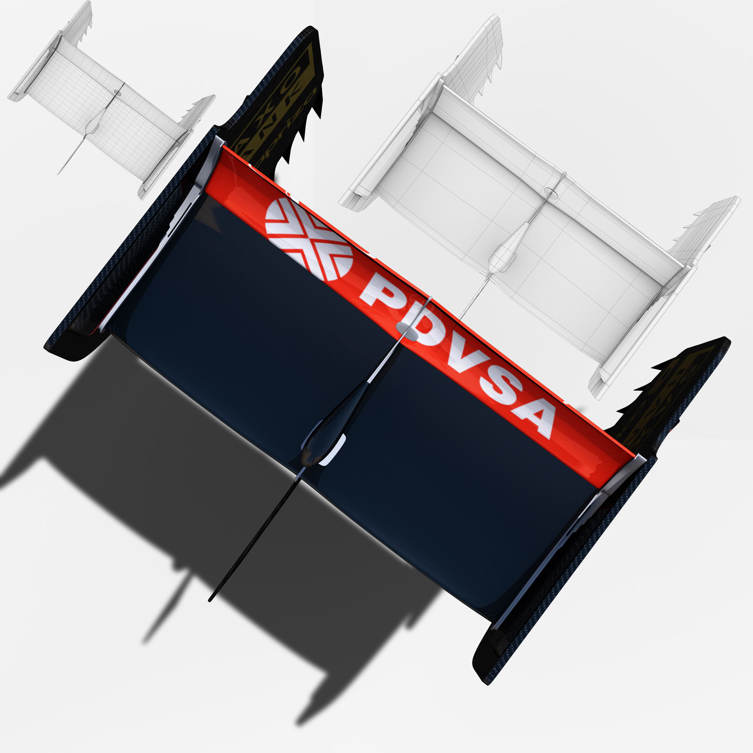 Lotus E23 Rear Wing Low-poly 3D model_2